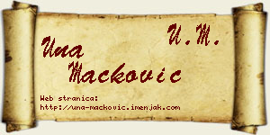Una Mačković vizit kartica